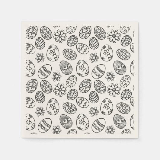 Serviette En Papier Élégant OEufs de Pâques motif floral | Serviette e (Devant)