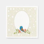 Serviette En Papier Élégant oiseau bleu (Devant)