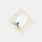 Serviette En Papier Élégant oiseau bleu (Coin)