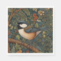 Élégant oiseau de la forêt Art Nouveau rétro