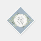 Serviette En Papier Elégant or Dusty Fête des mariées de verdure bleue (Coin)