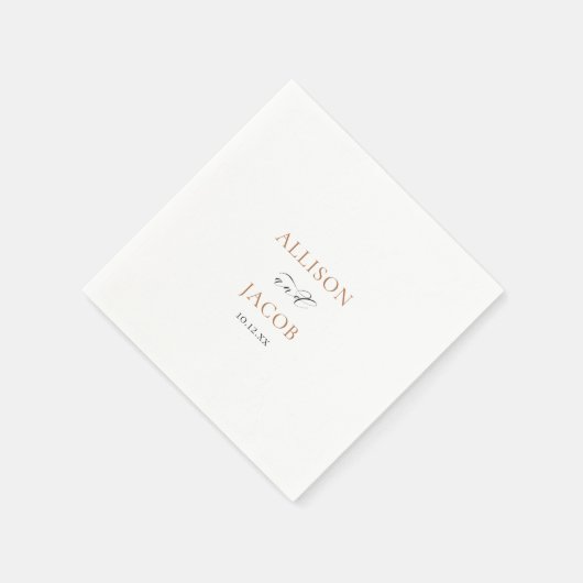 Serviette En Papier Elégant or et Mariage noir (Coin)