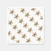 Serviette En Papier Elégant or Look Noël étoiles Motif (Devant)