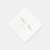 Serviette En Papier Élégant or Mariage blanc papier Napkin (Coin)