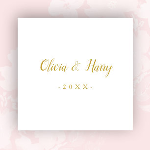 Serviette En Papier Élégant or Mariage blanc papier Napkin