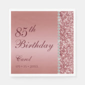 Serviette En Papier Elégant or Rose 85e anniversaire (Devant)