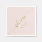 Serviette En Papier Élégant Or & Rose Lettrage Élégant Applaudissement (Devant)