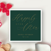 Serviette En Papier Élégant or Script Emerald Green Mariage serviettes