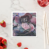 Serviette En Papier Elégant or violet bleu hydrangée 70e anniversaire (En situation)