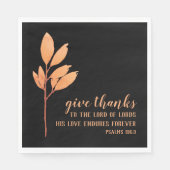 Serviette En Papier Elégant Orange Black Thanksgiving Religieux (Devant)