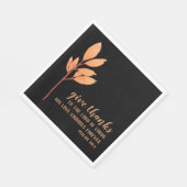 Serviette En Papier Elégant Orange Black Thanksgiving Religieux (Coin)