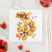 Serviette En Papier Elégant Orange Flowers - Customisez votre propre (En situation)