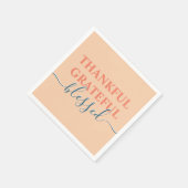 Serviette En Papier Élégant orange reconnaissant béni (Coin)