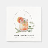 Serviette En Papier Élégant Orange Vert Cocktail de Pêche Shower de Ma (Devant)