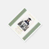 Serviette En Papier Élégant Ornement Or Graduation 2 Photo (Coin)