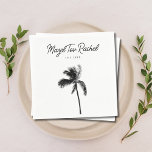 Serviette En Papier Élégant Palm Tree Mazel Tov Bat mitzvah serviettes<br><div class="desc">Prenez la beauté de la plage à la réception de votre cocktail et ajoutez le nom et la date de votre Bat mitzvah.</div>
