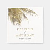 Serviette En Papier Elégant Palm Tree Plage Tropical Mariage (Devant)