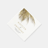 Serviette En Papier Elégant Palm Tree Plage Tropical Mariage (Coin)