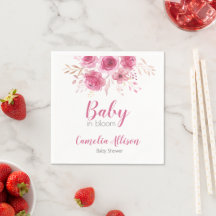 Élégant papier Baby shower rose