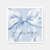 Serviette En Papier Élégant Papier Bleu Bow Napkin (Devant)