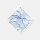 Serviette En Papier Élégant Papier Bleu Bow Napkin (Coin)