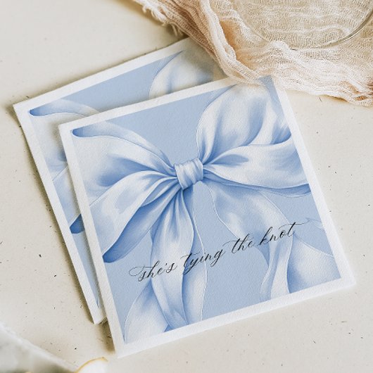 Serviette En Papier Élégant Papier Bleu Bow Napkin