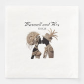 Serviette En Papier Élégant Papier de réception de mariage serviettes (Devant)