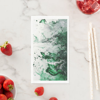 Serviette En Papier Élégant papier d'enveloppement en marbre vert