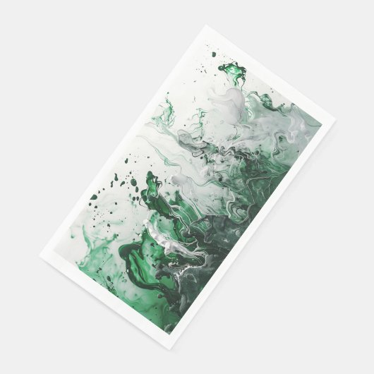 Serviette En Papier Élégant papier d'enveloppement en marbre vert (Coin)