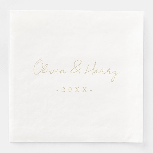 Serviette En Papier Élégant papier Mariage à la main (Devant)