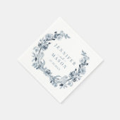 Serviette En Papier Élégant papier Mariage de  gris-bleu (Coin)