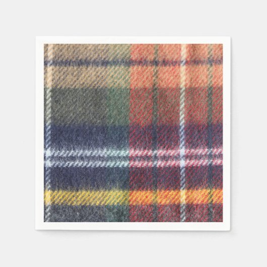 Serviette En Papier Élégant Papier Tartan Napkin (Devant)