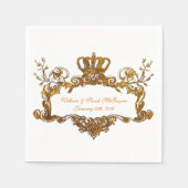 Serviette En Papier Élégant Papier texte Regal Mariage Gold (Devant)
