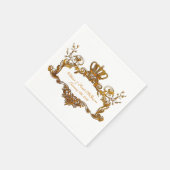 Serviette En Papier Élégant Papier texte Regal Mariage Gold (Coin)