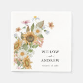 Serviette En Papier Élégant papier tournesol Napkin (Devant)