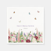 Serviette En Papier Élégant Papillon Floral Fête de Mariage (Devant)