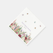 Serviette En Papier Élégant Papillon Floral Fête de Mariage (Coin)