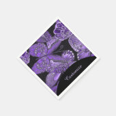 Serviette En Papier Élégant Papillon violet Motif serviettes (Coin)