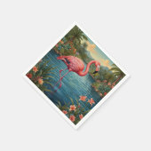 Serviette En Papier Élégant paradis tropical flamand rose (Coin)
