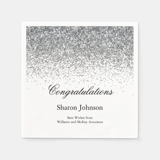 Serviette En Papier Élégant parti de retraite de Parties scintillant (Devant)