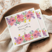 Serviette En Papier Élégant Parti de retraite Florale Rose violet