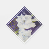 Serviette En Papier ÉLÉGANT PARTI GLADIOLA Blanc (Coin)