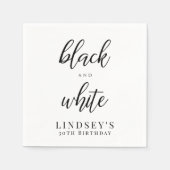 Serviette En Papier Élégant parti noir et blanc (Devant)
