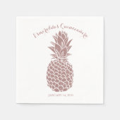 Serviette En Papier Élégant Parties scintillant rose Ananas Quinceaner (Devant)
