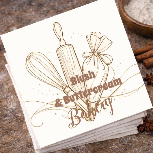 Serviette En Papier Elegant Pastel Bakery Branding
