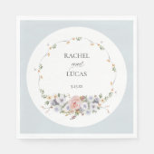 Serviette En Papier Elégant Pastel Boho Aquarelle Floral (Devant)