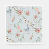 Serviette En Papier Elégant Pastel Boho Aquarelle Floral (Devant)