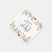 Serviette En Papier Elegant Pastel Floral 70th Birthday Party (Coin)