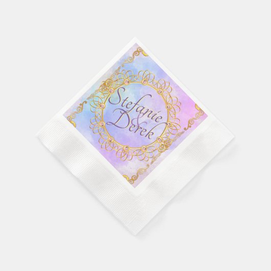 Serviette En Papier Élégant Pastel & Or Soft (Coin)