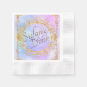 Serviette En Papier Élégant Pastel & Or Soft (Devant)
